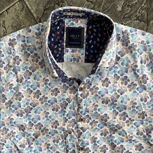 OXLEY Men's Floral Multicolor Button-up Shirt Preppy Office Business Maximalism